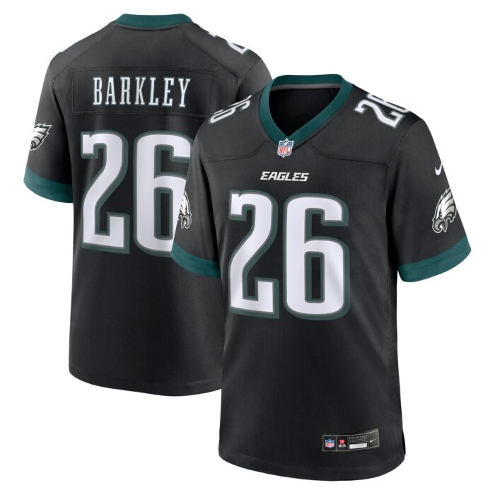 Men’s Philadelphia Eagles Saquon Barkley Nike Black Alternate Game Jersey