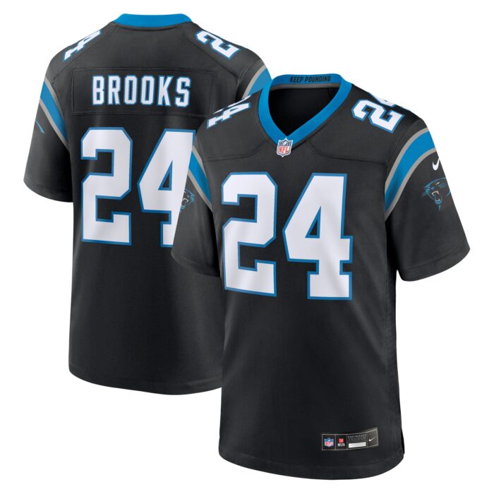 Men’s Carolina Panthers Jonathon Brooks Nike Black 2024 NFL Draft Game Jersey