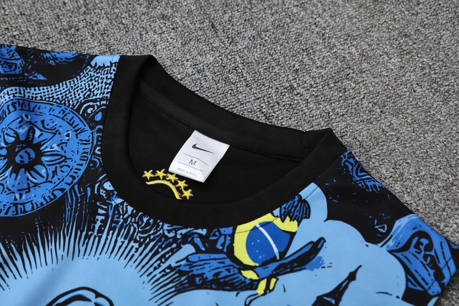 Kit Tank Top + Shorts Brazil Christ the Redeemer Blue Training 25/26