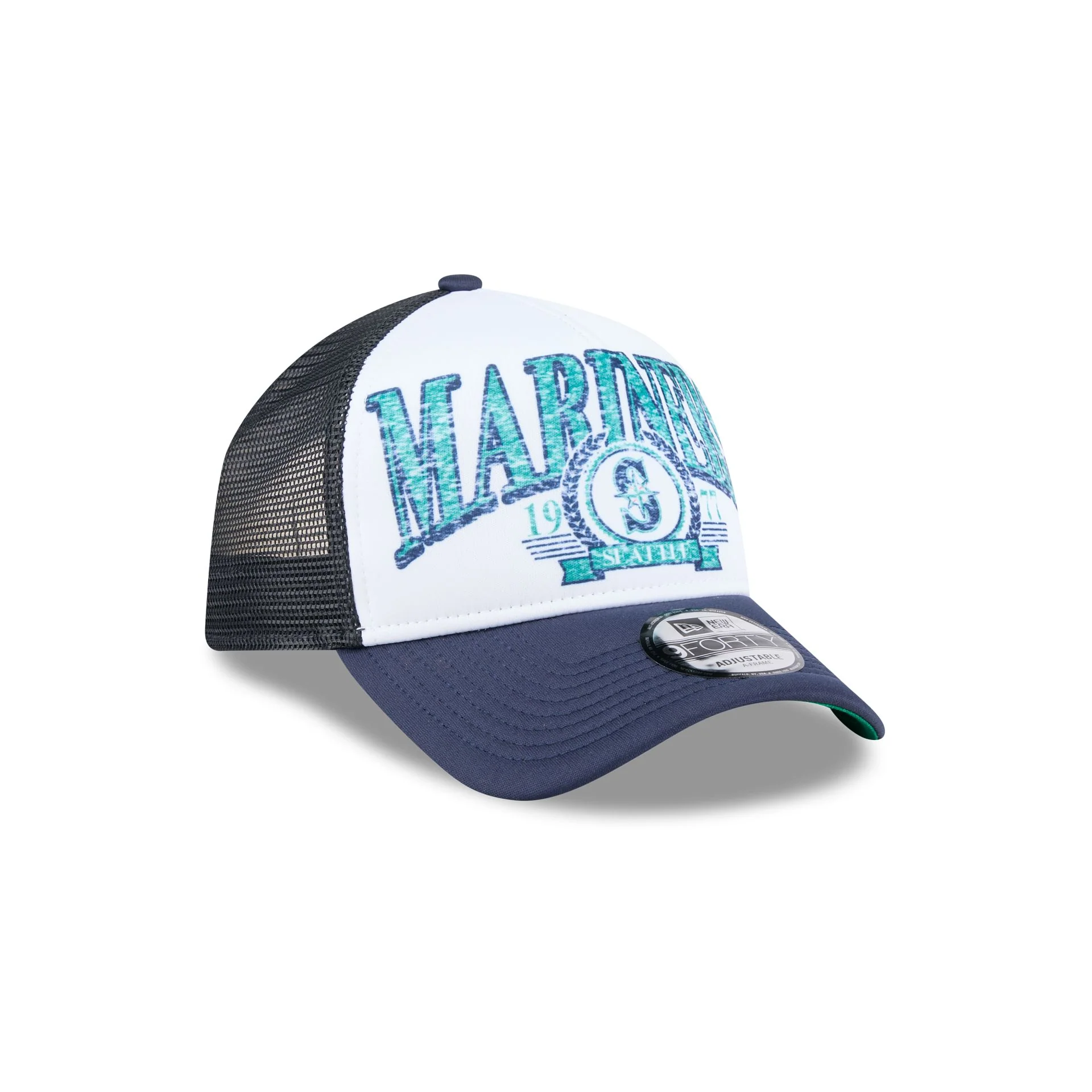Seattle Mariners Distressed 9FORTY A-Frame Trucker Hat