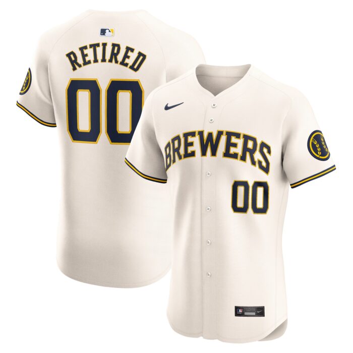 Men’s Milwaukee Brewers Nike Cream Home Elite Pick-A-Player Retired Roster Jersey