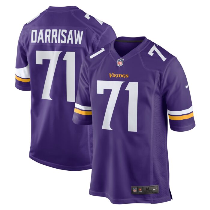 Men’s Minnesota Vikings Christian Darrisaw Nike Purple Game Jersey