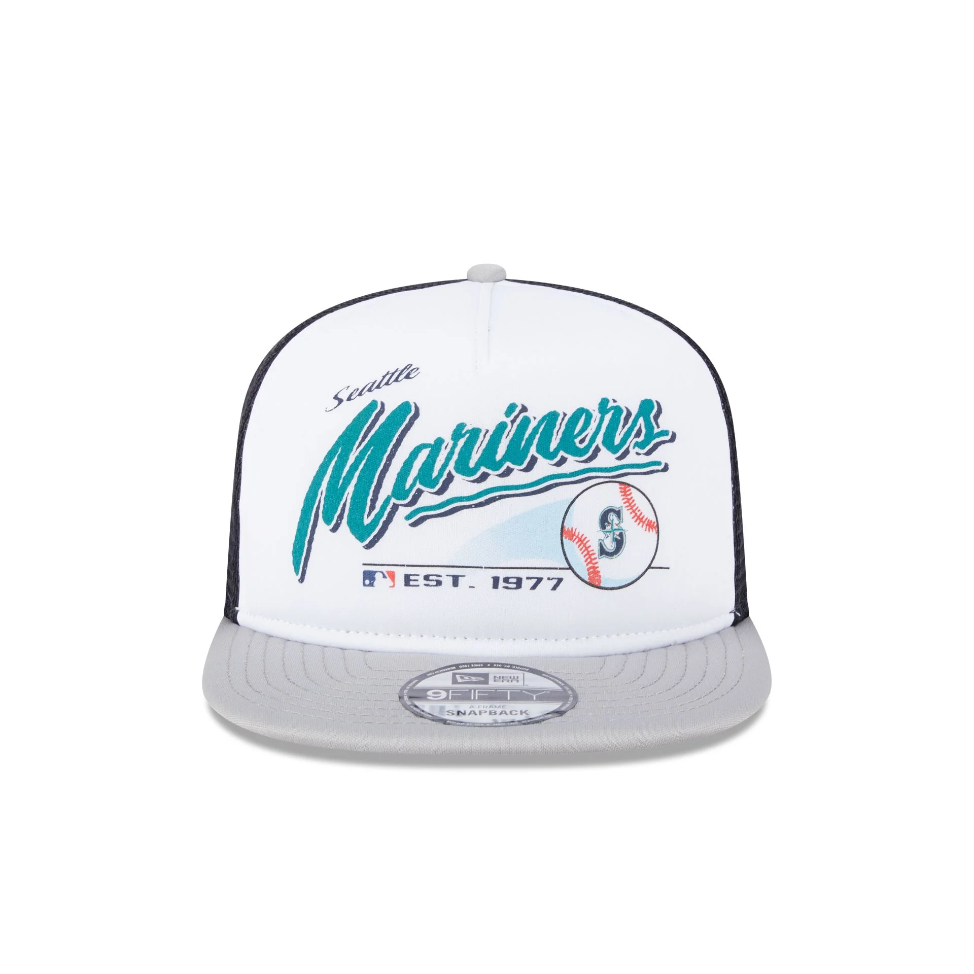 Seattle Mariners Retro Script 9FIFTY A-Frame Trucker Hat