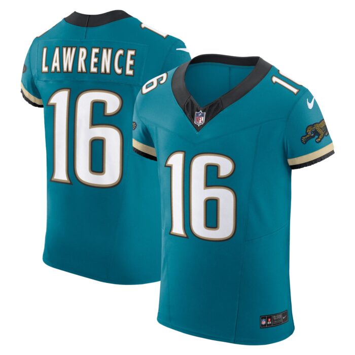 Men’s Jacksonville Jaguars Trevor Lawrence Nike Teal Prowler Throwback Vapor F.U.S.E. Elite Jersey