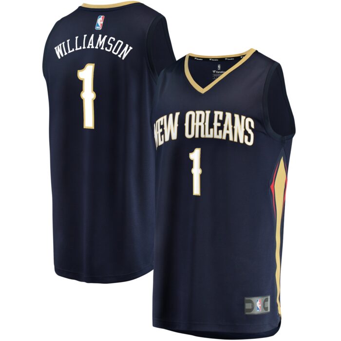 Men’s New Orleans Pelicans Zion Williamson Fanatics Navy Fast Break Replica Jersey – Icon Edition