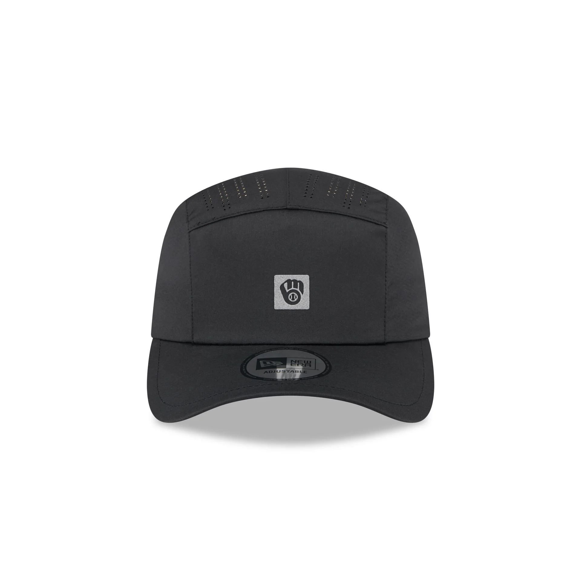 Milwaukee Brewers Black Reflect Runner Adjustable Hat