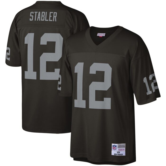 Men’s Las Vegas Raiders Ken Stabler Mitchell & Ness Black Legacy Replica Jersey