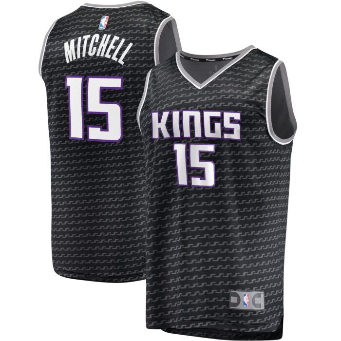 Men’s Sacramento Kings Davion Mitchell Fanatics Black Fast Break Replica Player Jersey – Statement Edition