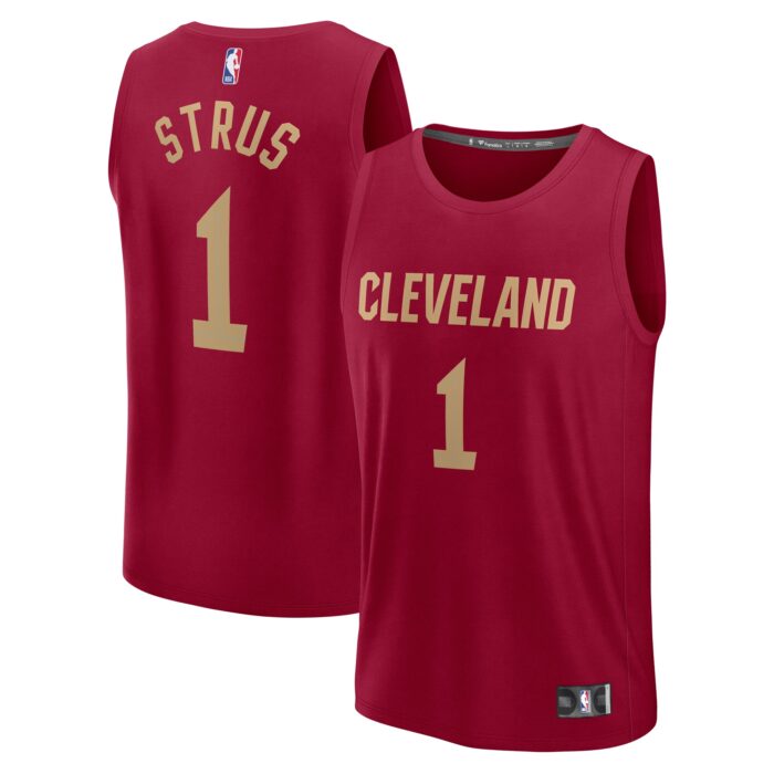 Men’s Cleveland Cavaliers Max Strus Fanatics Wine Fast Break Player Jersey – Icon Edition