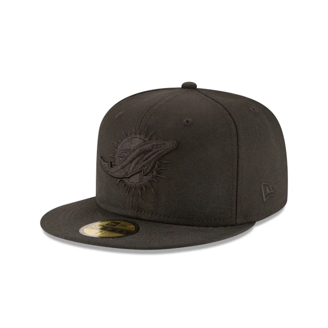 Miami Dolphins Black On Black 59FIFTY Fitted Hat