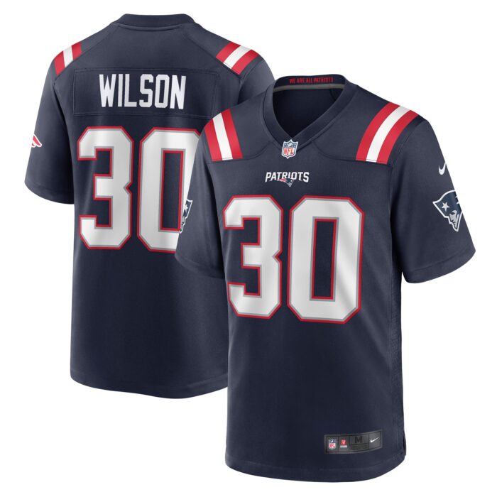 Men’s New England Patriots Mack Wilson Nike Navy Game Jersey