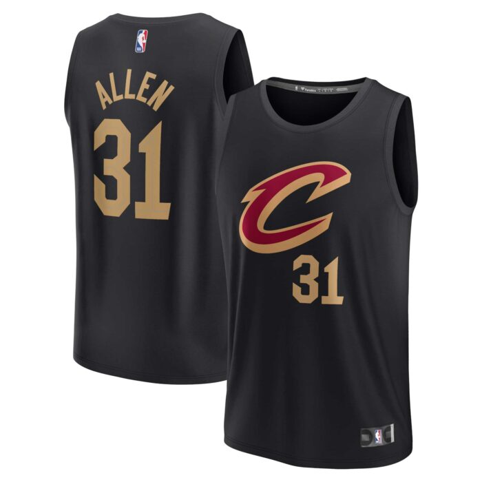 Youth Cleveland Cavaliers Jarrett Allen Fanatics Black Fast Break Player Jersey – Statement Edition