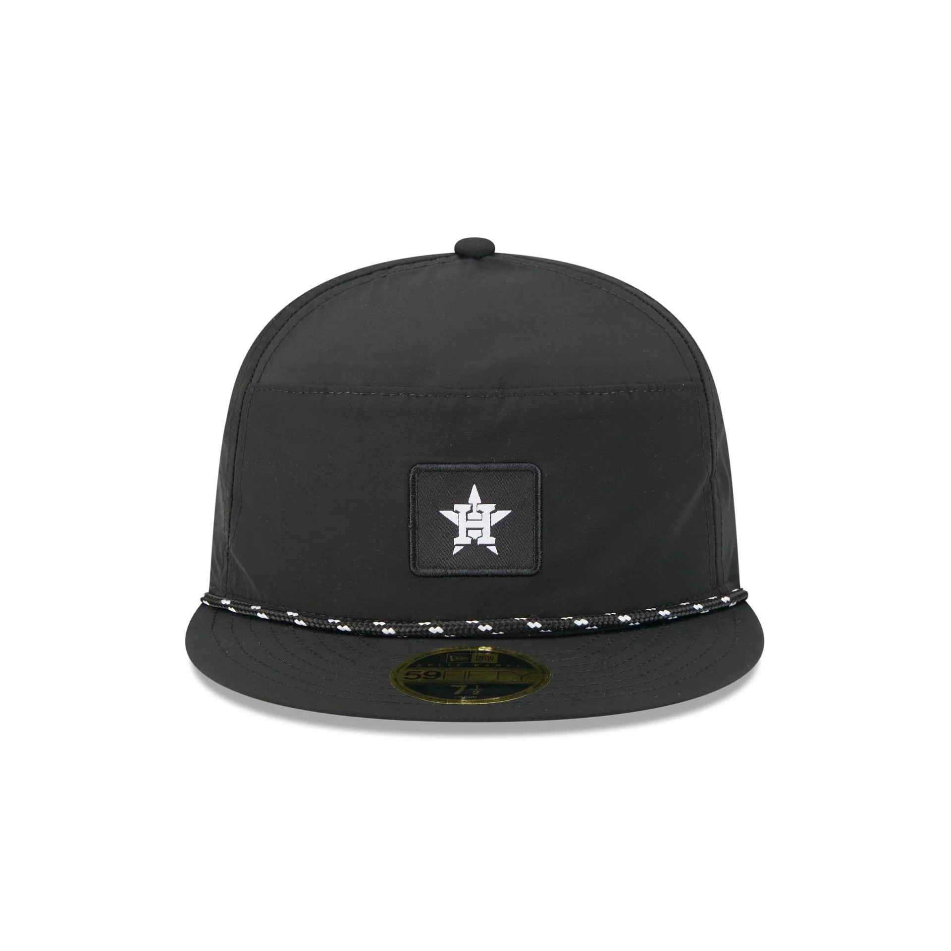 Houston Astros Black Poly Rope Split Panel 59FIFTY Fitted Hat