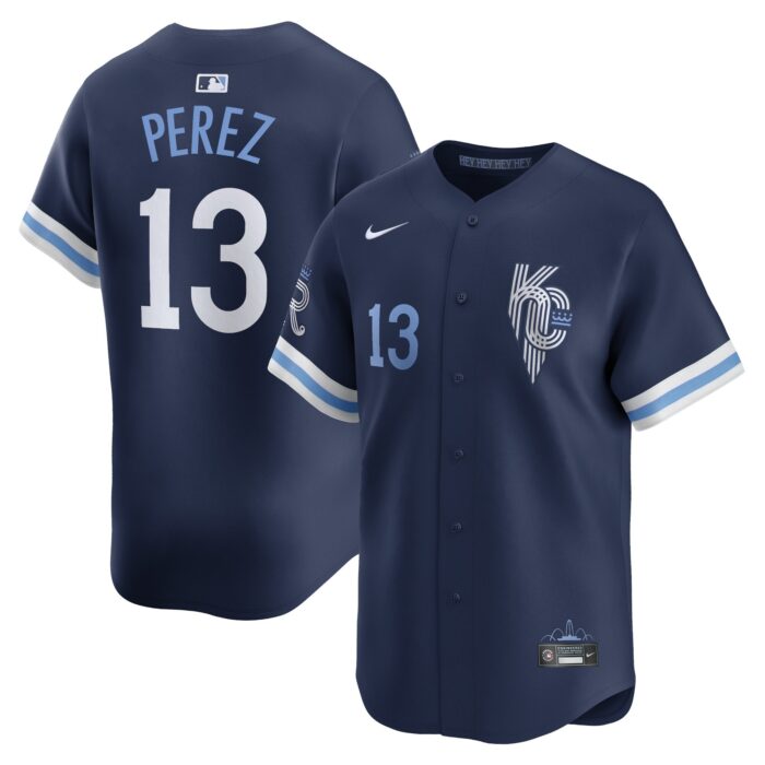 Men’s Kansas City Royals Salvador Perez Nike Navy City Connect Limited Player Jersey