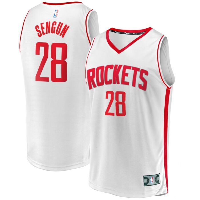 Youth Houston Rockets Alperen Sengun Fanatics White Fast Break Replica Player Jersey – Association Edition