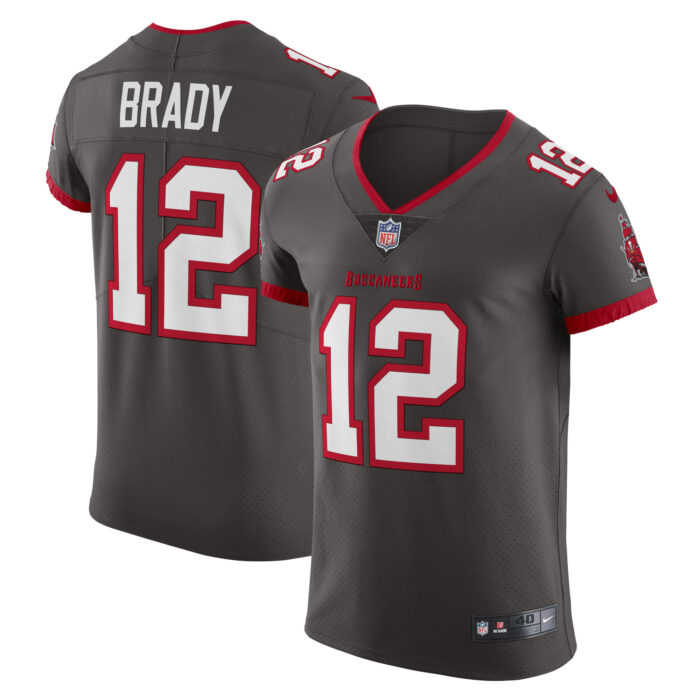 Men’s Tampa Bay Buccaneers Tom Brady Nike Pewter Alternate Vapor Elite Jersey