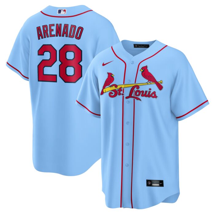 Men’s St. Louis Cardinals Nolan Arenado Nike Light Blue Alternate Official Replica Player Jersey