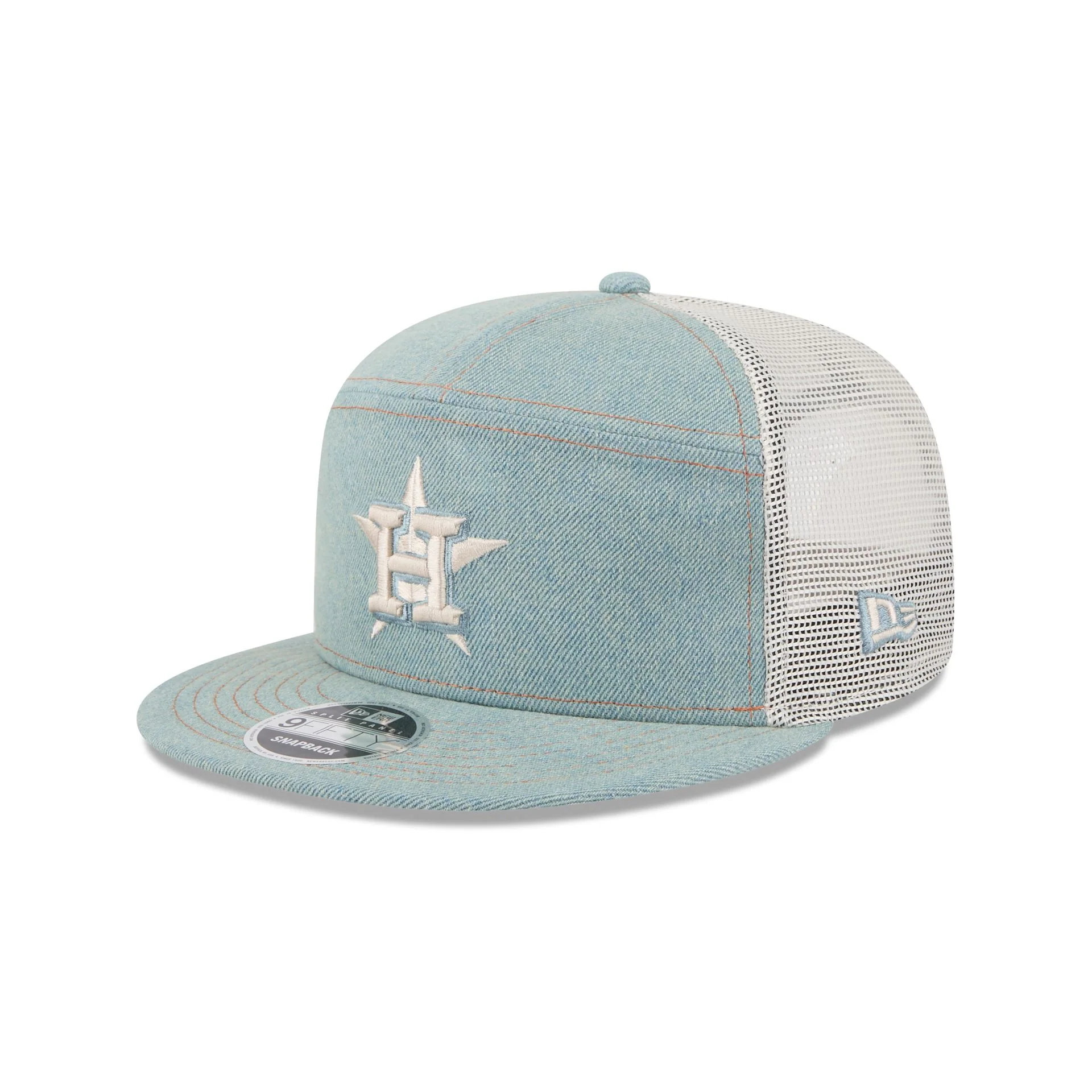 Houston Astros Denim Split Panel 9FIFTY Trucker Hat