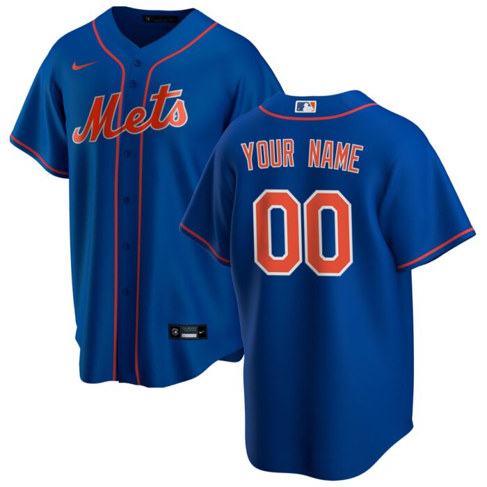 Men’s New York Mets Nike Royal Alternate Replica Custom Jersey