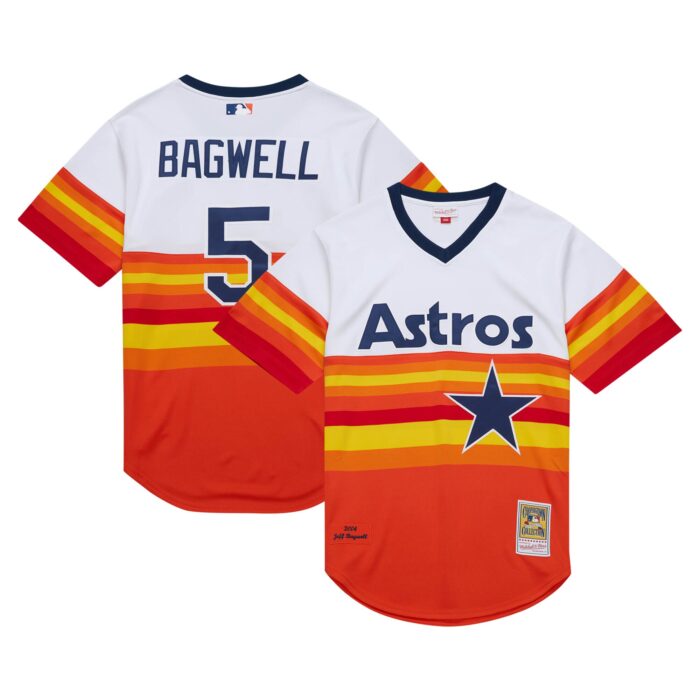 Men’s Houston Astros Jeff Bagwell Mitchell & Ness White 2004 Cooperstown Collection Authentic Throwback Jersey