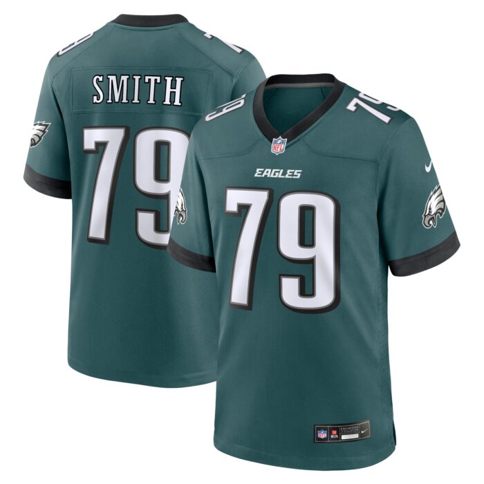 Men’s Philadelphia Eagles Lecitus Smith Nike Midnight Green Game Jersey
