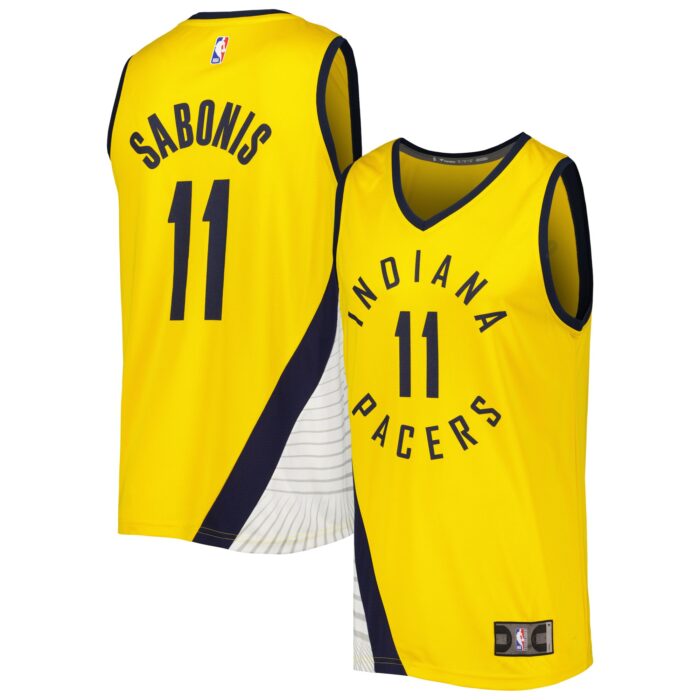 Men’s Indiana Pacers Domantas Sabonis Fanatics Gold Fast Break Player Replica Jersey – Statement Edition