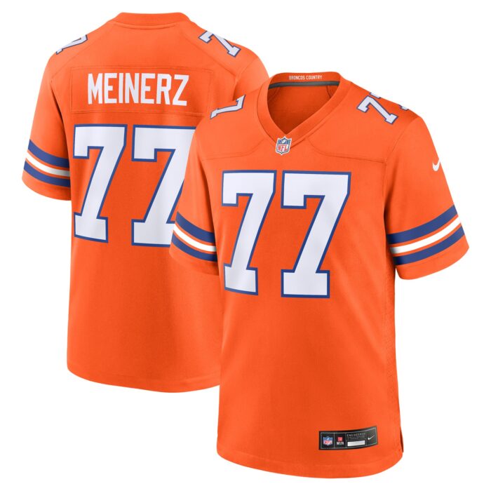 Men’s Denver Broncos Quinn Meinerz Nike Orange Mile High Collection 1977 Throwback Player Game Jersey