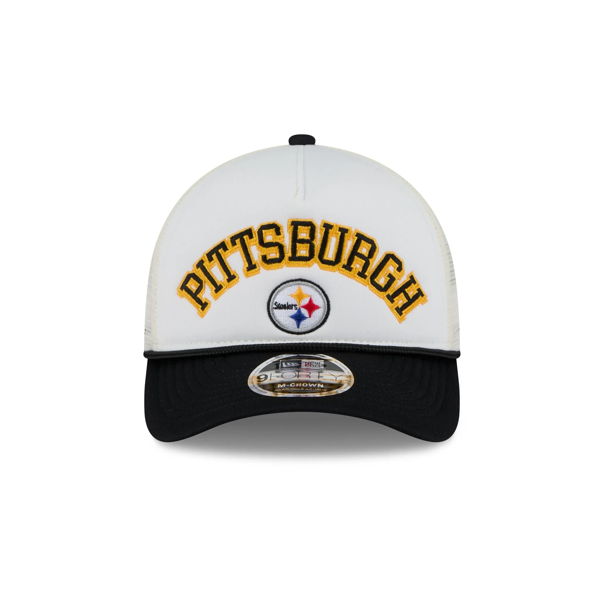 Pittsburgh Steelers Chrome Arch 9FORTY M-Crown A-Frame Trucker Hat