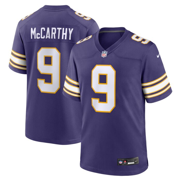 Men’s Minnesota Vikings J.J. McCarthy Nike Purple 2nd Alternate 2024 NFL Draft First Round Pick Player Game Jersey