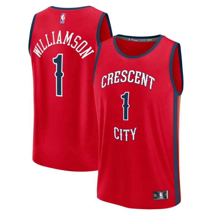 Men’s New Orleans Pelicans Zion Williamson Fanatics Red Fast Break Replica Jersey – Statement Edition