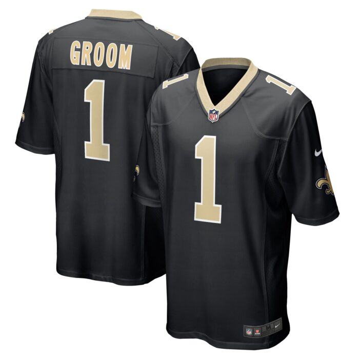 Men’s New Orleans Saints Number 1 Groom Nike Black Game Jersey
