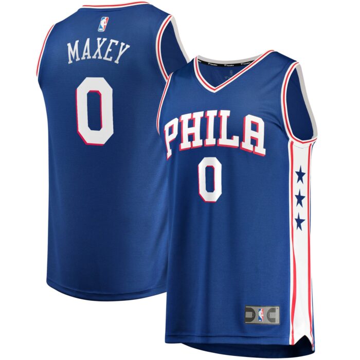 Men’s Philadelphia 76ers Tyrese Maxey Fanatics Royal Fast Break Replica Jersey – Icon Edition