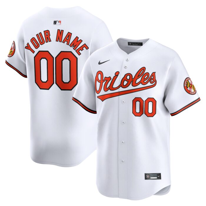 Men’s Baltimore Orioles Nike White Home Limited Custom Jersey