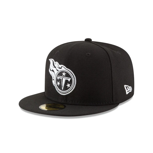 Tennessee Titans Black & White 59FIFTY Fitted Hat