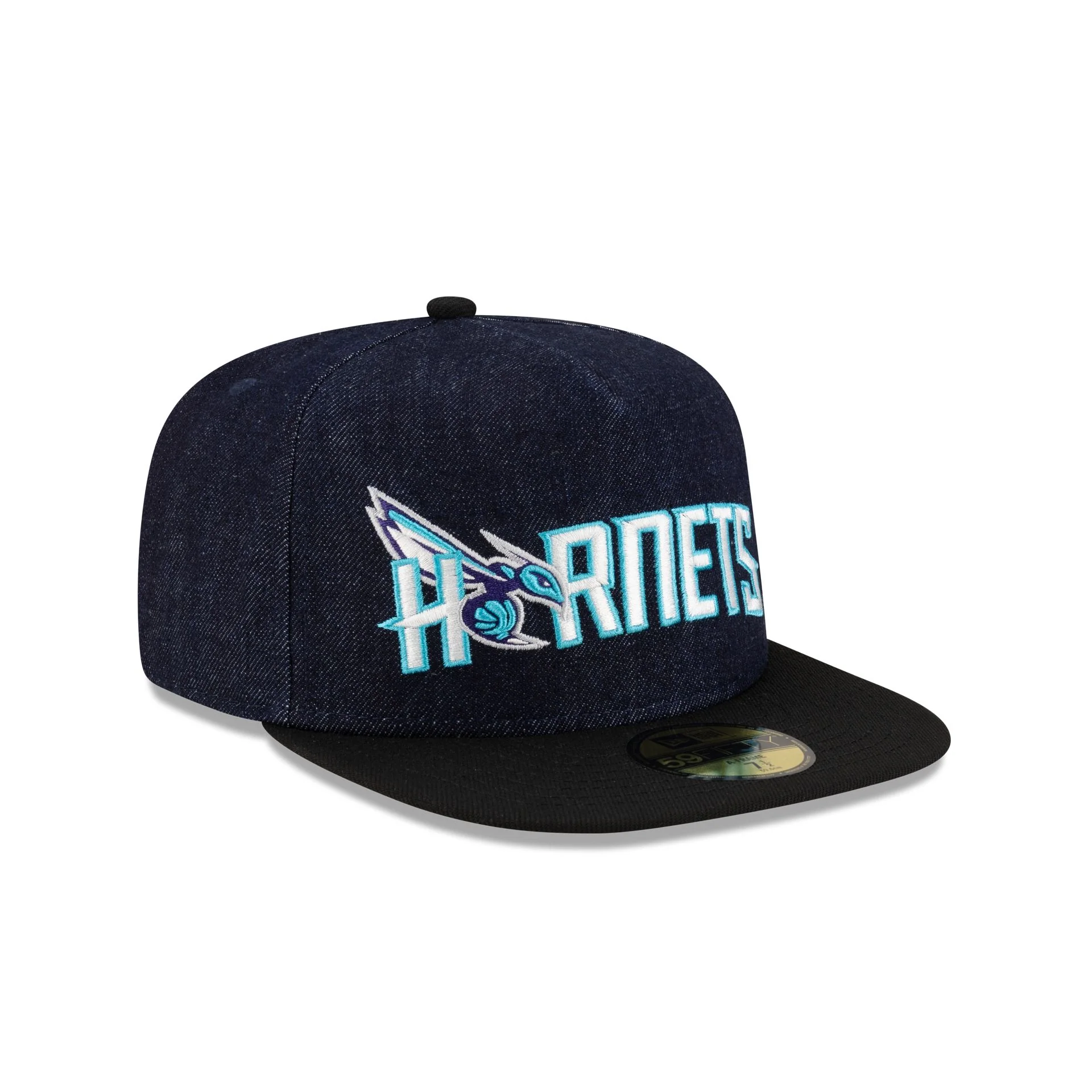Charlotte Hornets Navy Denim 59FIFTY A-Frame Fitted Hat