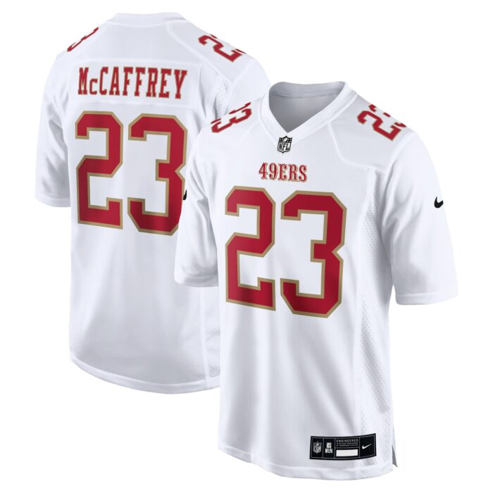Men’s San Francisco 49ers Christian McCaffrey Nike Tundra White Fashion Game Jersey