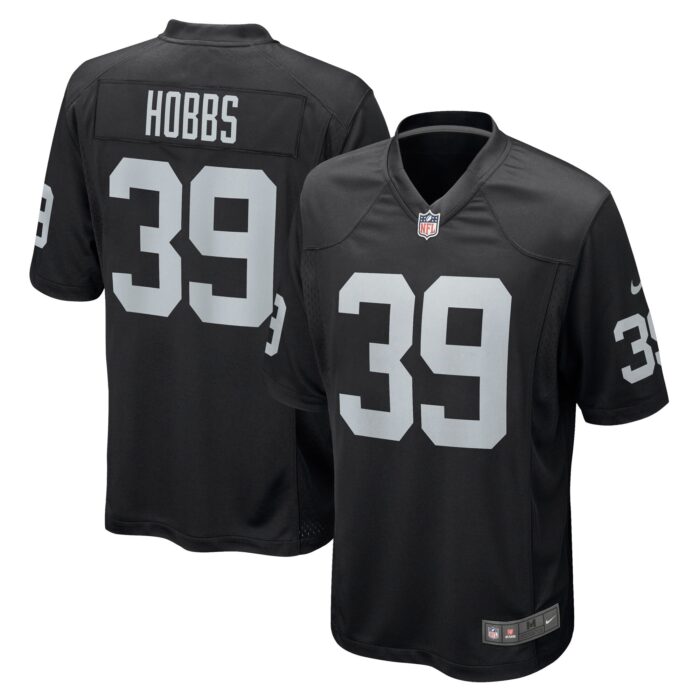 Men’s Las Vegas Raiders Nate Hobbs Nike Black Game Jersey