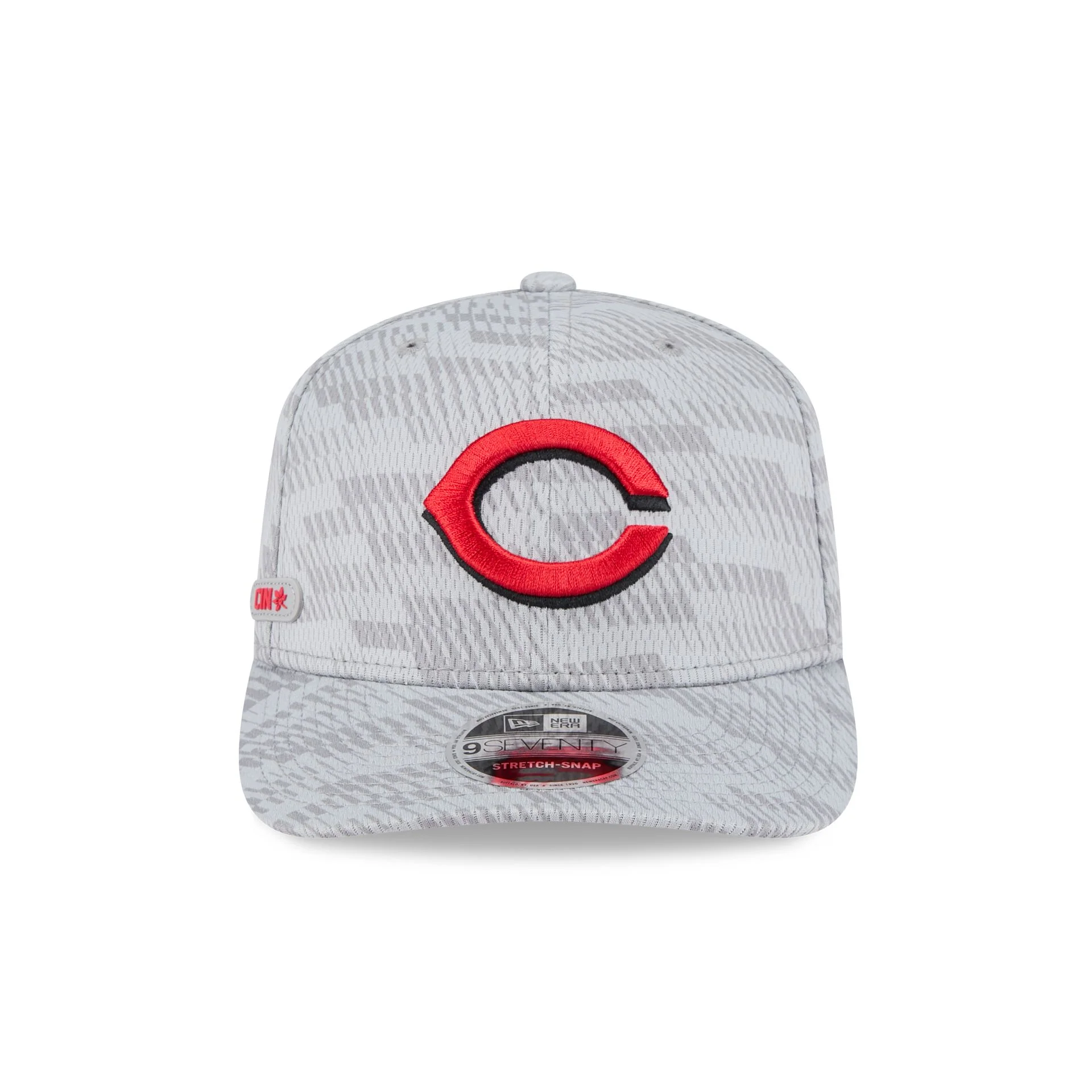 Cincinnati Reds 2025 Clubhouse Gray 9SEVENTY Stretch-Snap Hat