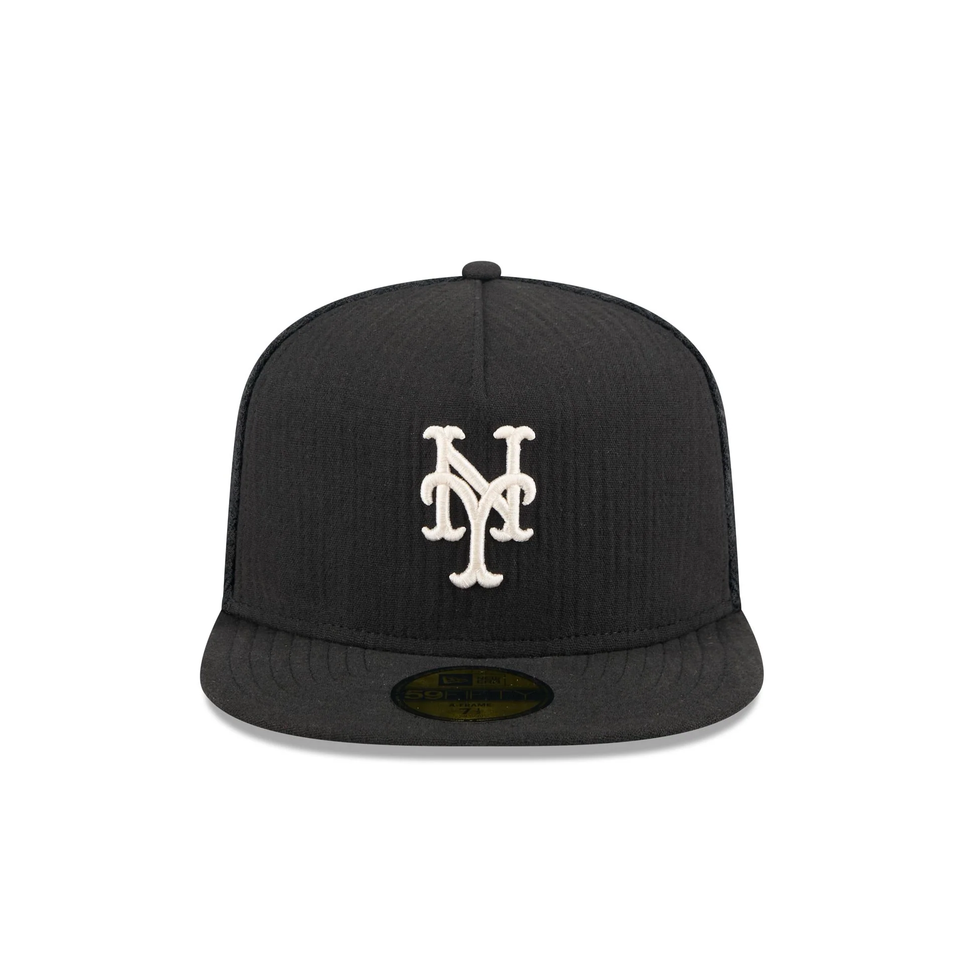 New York Mets Black Mesh 59FIFTY A-Frame Fitted Hat