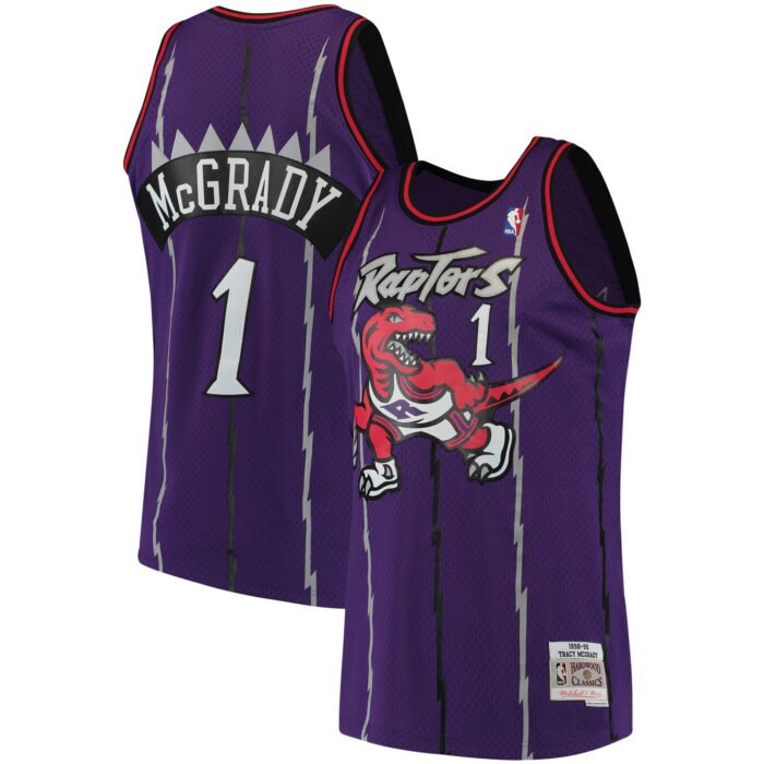 Men’s Toronto Raptors Tracy McGrady Mitchell & Ness Purple Hardwood Classics Swingman Jersey