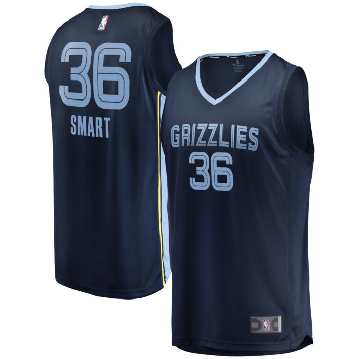 Youth Memphis Grizzlies Marcus Smart Fanatics Navy Fast Break Player Jersey – Icon Edition