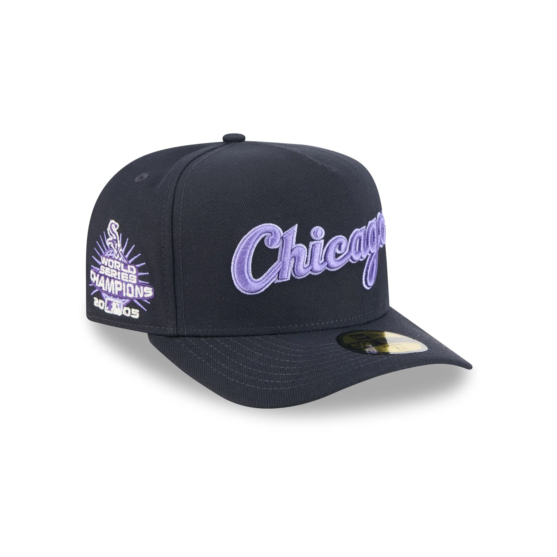 Chicago White Sox Navy Lavender 59FIFTY A-Frame Fitted Hat