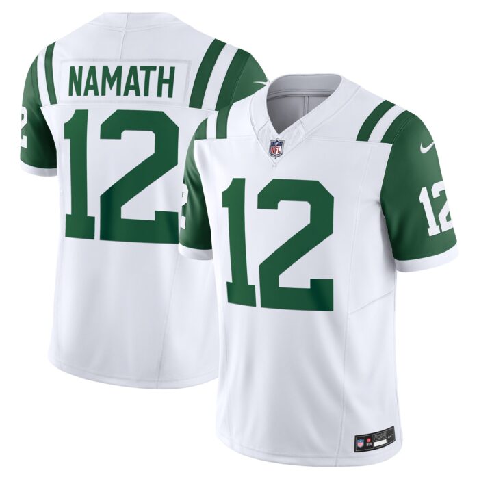 Men’s New York Jets Joe Namath Nike White Classic Alternate Vapor F.U.S.E. Retired Player Limited Jersey