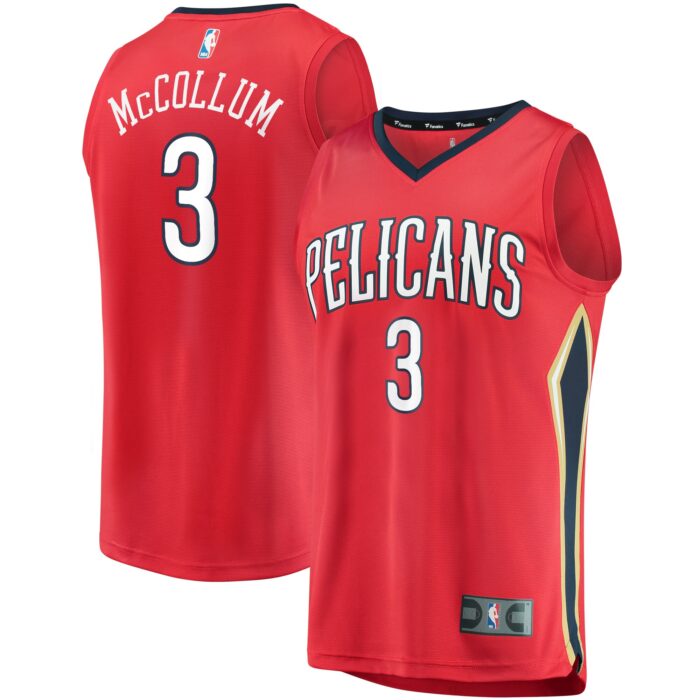 Men’s New Orleans Pelicans C.J. McCollum Fanatics Red Fast Break Replica Player Jersey – Statement Edition