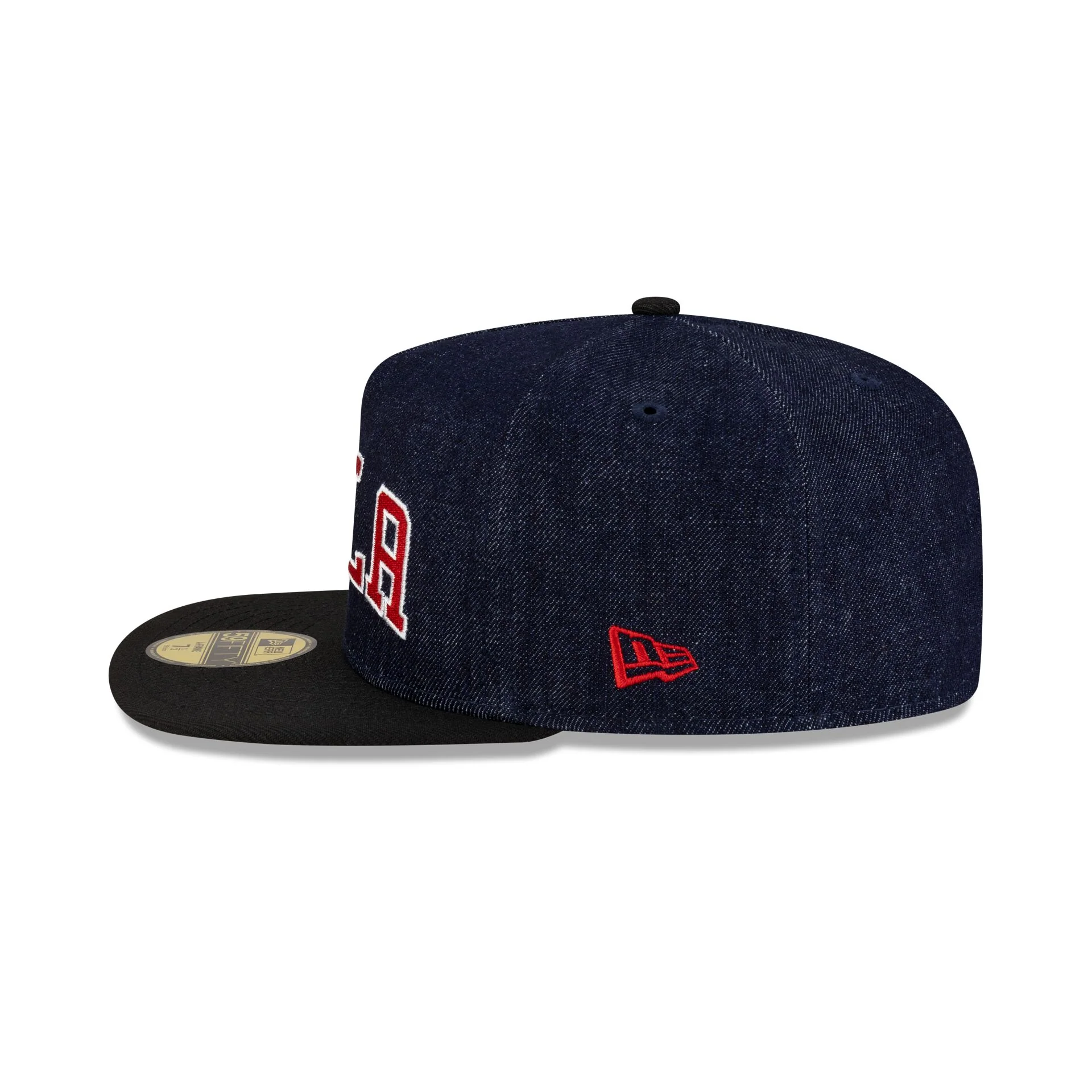 Philadelphia 76ers Navy Denim 59FIFTY A-Frame Fitted Hat