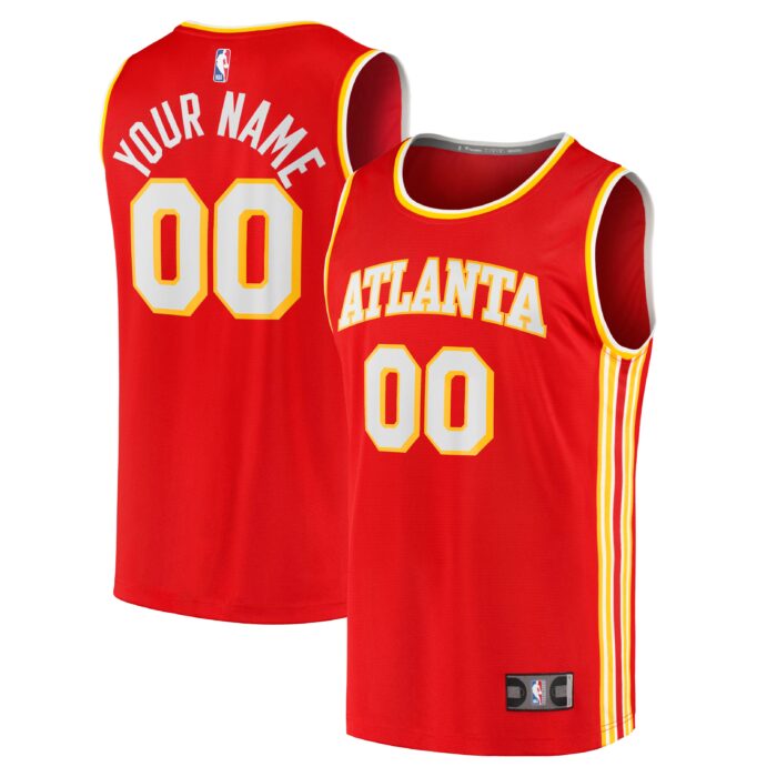 Men’s Atlanta Hawks Fanatics Red Fast Break Replica Custom Jersey – Icon Edition