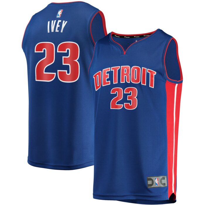 Men’s Detroit Pistons Jaden Ivey Fanatics Blue Fast Break Replica Player Jersey – Icon Edition