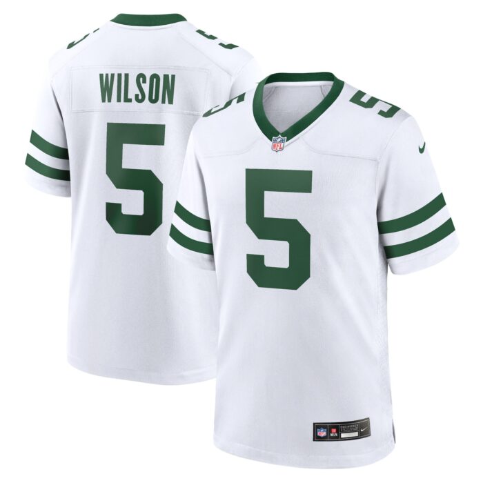 Men’s New York Jets Garrett Wilson Nike Legacy White Game Jersey