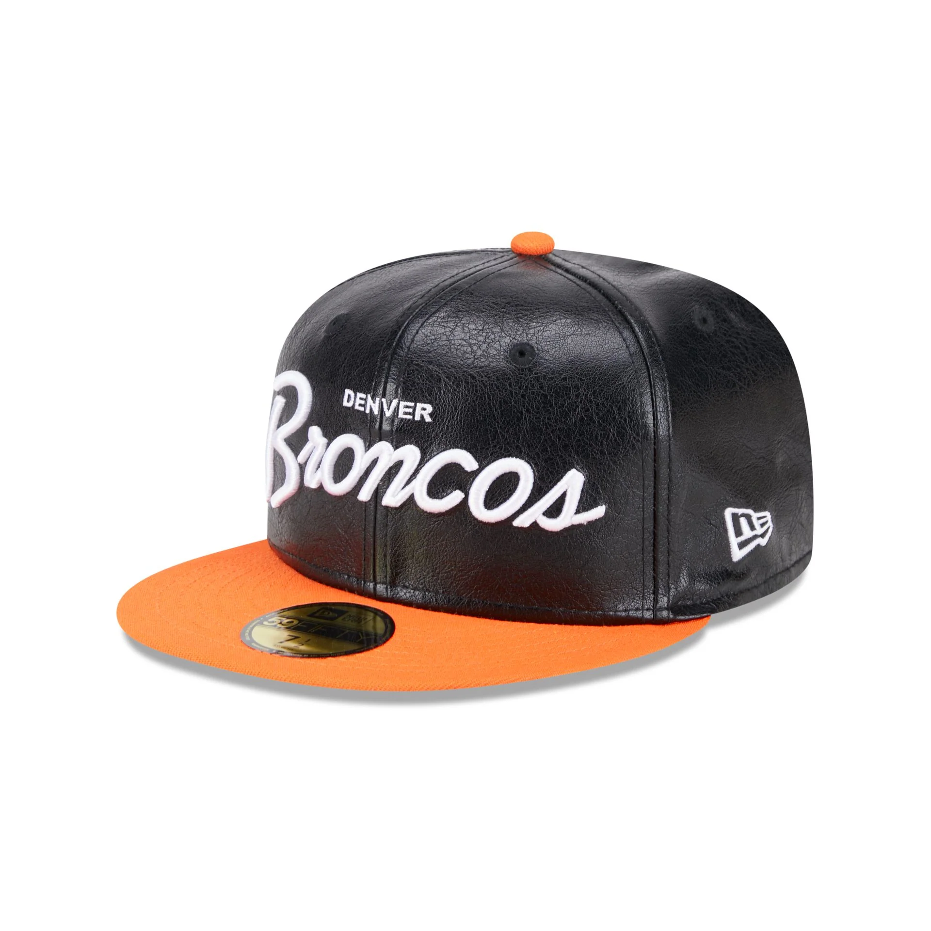 Denver Broncos Faux Leather Crown 59FIFTY Fitted Hat