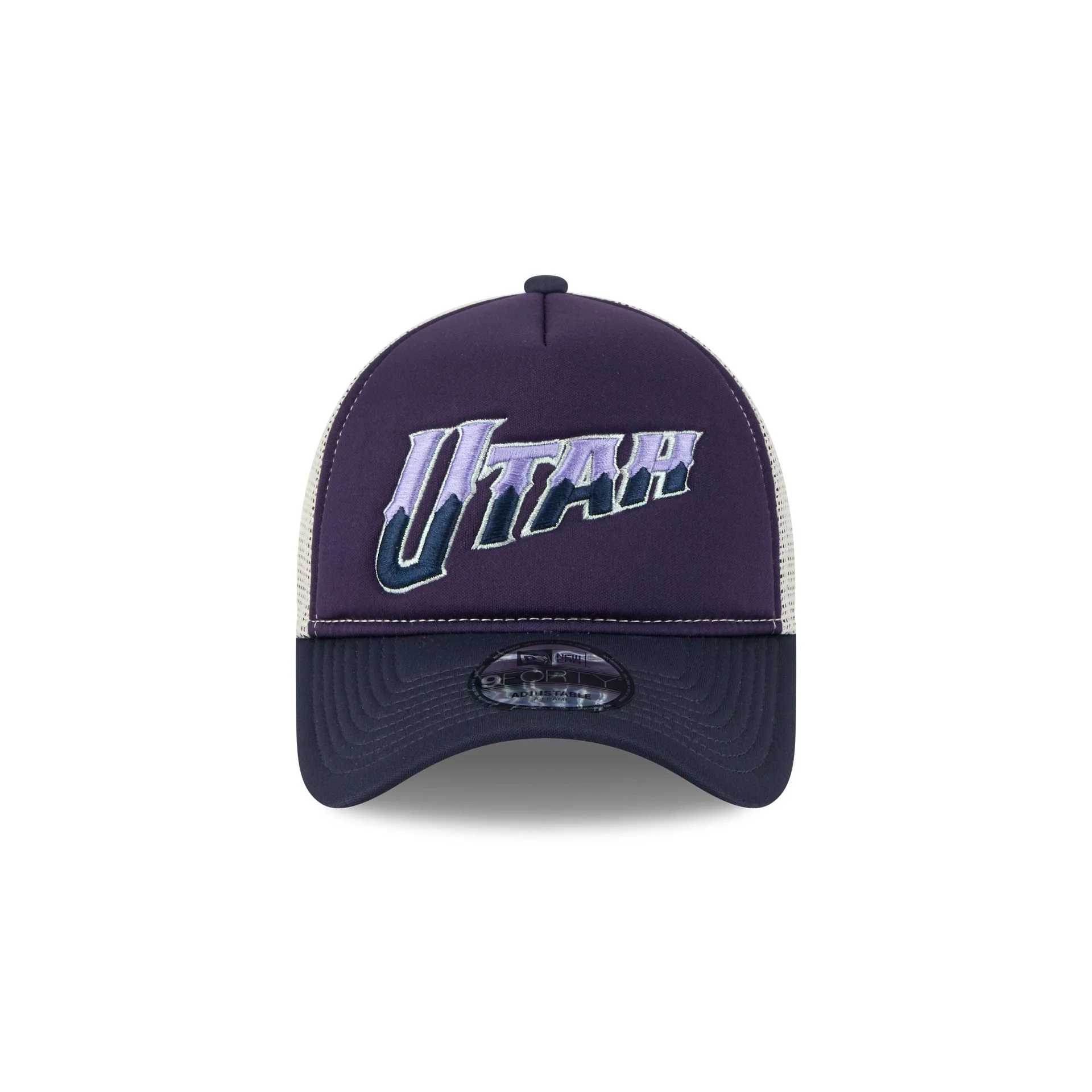Utah Jazz Navy Purple 9FORTY A-Frame Trucker Hat